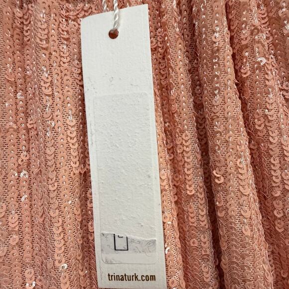 Trina Turk Daria Dress Womens XS Pink Sequined Halter Night Out Modern Glam - Picture 10 of 14